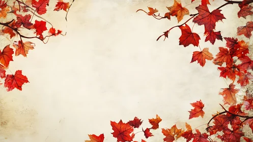 Gentle autumn leaves framing a cozy blank canvas of calm.