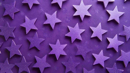 Purple glitter stars form seamless luminous celebration pattern.