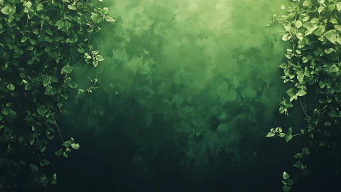 Soft ivy curtains framing a dreamy green sanctuary wall.