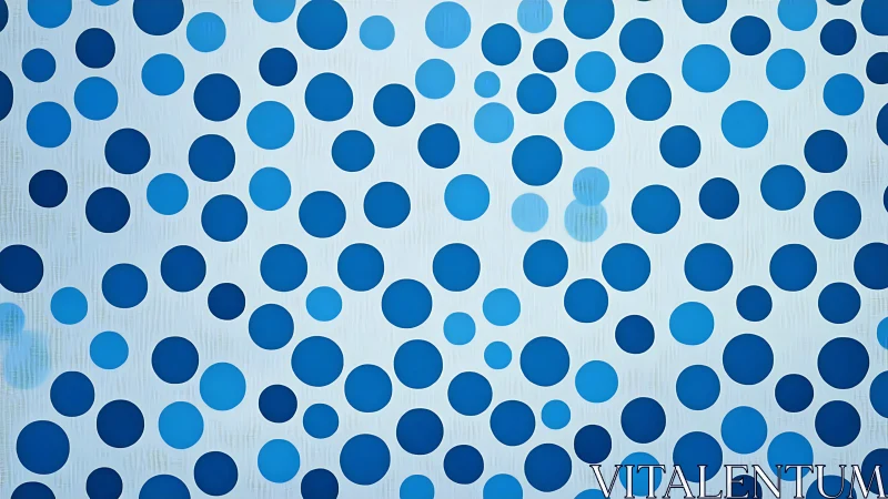 Blue polka dot array forms nonuniform radial density on pale field