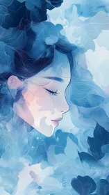 Digital painting profile with ethereal botanical overlays.