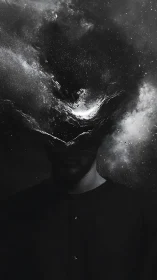 Cosmic headwaters erupt from a shadowborn silhouette.