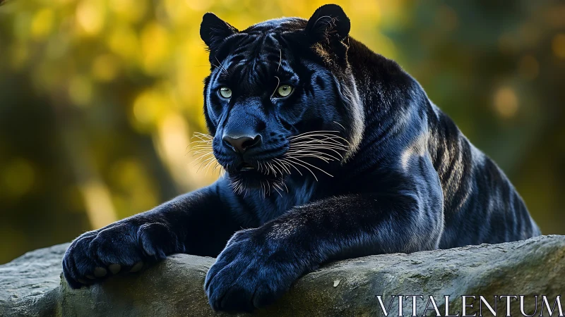 Black Panther's Piercing Gaze at Rest.