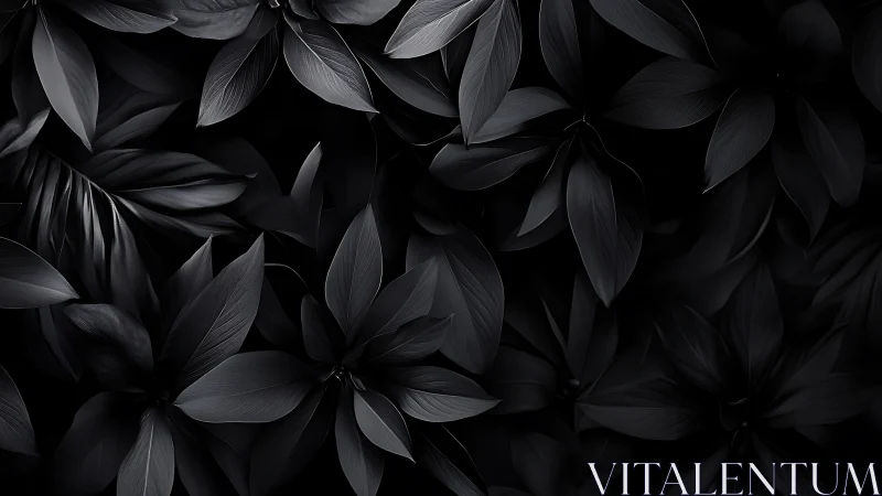 Monochrome foliage field in layered low-key photorealism.
