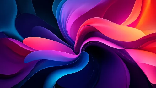 Parametric chromatic ribbon vortex in gradient-sculpted space.