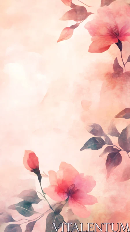 Blushing Petals Dance Through Soft Luminescent Clouds