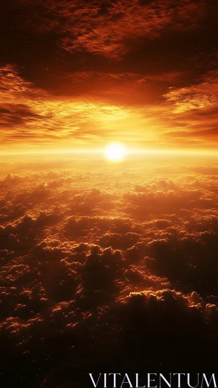 Sunlit cloud layer observed from high atmospheric altitude