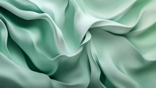 Mint green fabric folds in close-up abstract composition.