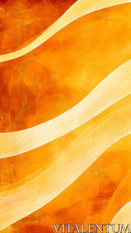 Golden ribbons sweep across a glowing amber canvas.