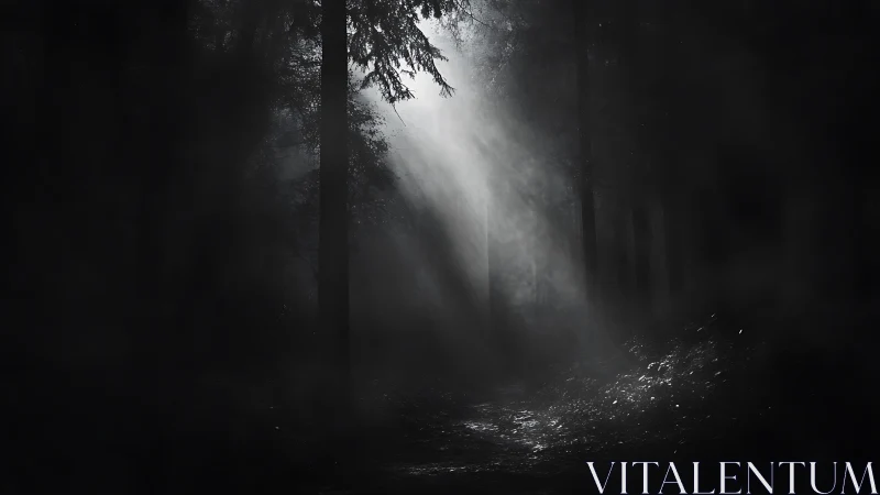 Sunlight Through Dense Forest Canopy.