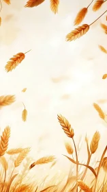 Wheat ears illustration against light gradient background.