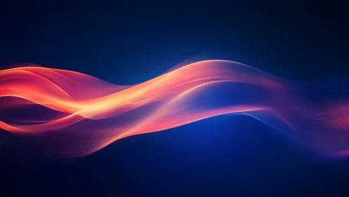 Digital painting lightwave ribbon on deep gradient field.