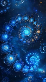 Logarithmic blue spirals map fractal galaxy clusters in deep space