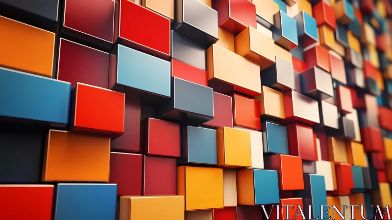 Colorful 3D cubes form dense staggered geometric surface