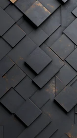 Layered dark geometric panels with subtle metallic wear.