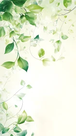 Soft green vines curling around a gentle sunlit space.