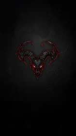 Infernal horned sigil burning through the void of darkness.