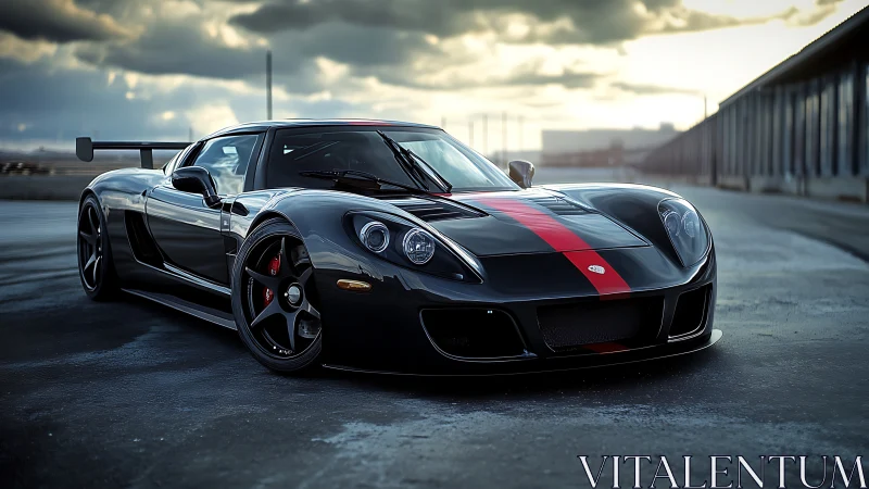 Midnight track predator in black gloss with burning red stripe.