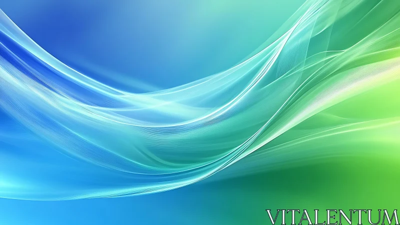 Gentle blue and green waves flowing in soft digital light.