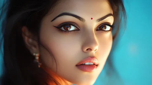 Digital close-up depicts stylized female portrait in profile