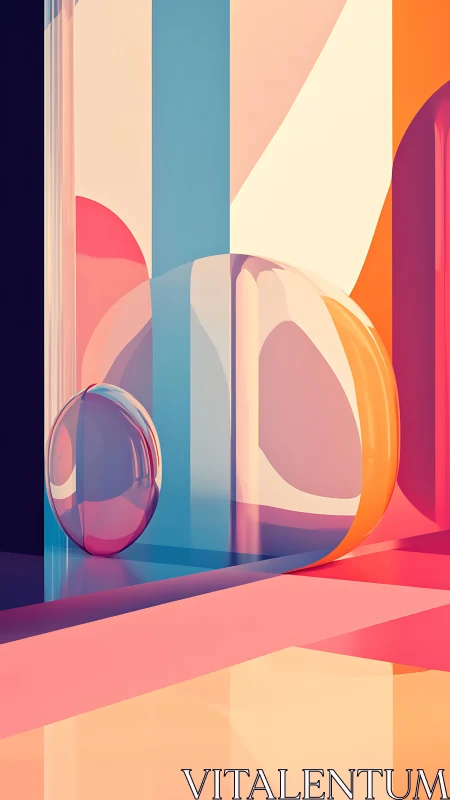 Soft light bubbles drifting through pastel geometric daydreams.