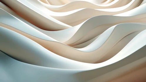 Soft sculpted waves flow in layered ivory and sand hues