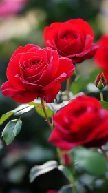 Velvet Crimson Blooms Dancing in Golden Afternoon Light