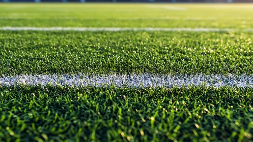 Sunlit sports field line inviting the game to begin.