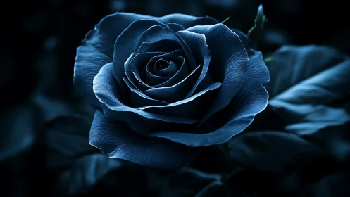 Indigo Dream Unfolding: Electric Petals in Twilight.