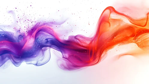 Vibrant magenta and orange ink waves form a dynamic fluid spectrum