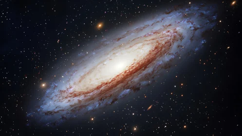 Spiral galaxy swirls like a luminous storm in silent space