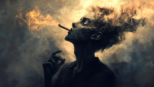 Smoky daydreamer sending wildfire thoughts skyward.