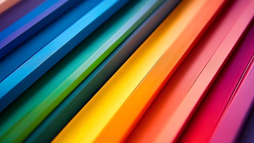 Radiant rainbow planks inviting playful creative color dreams.