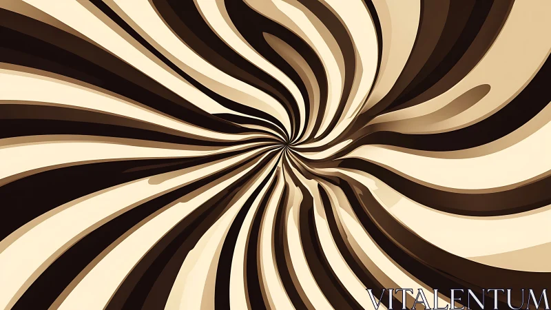 Brown radial swirl pattern converges toward central vortex