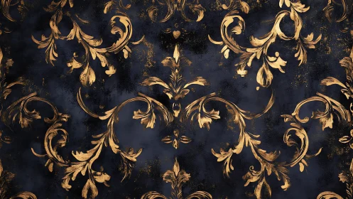 Baroque gold flourishes swirl across midnight velvet. Period.
