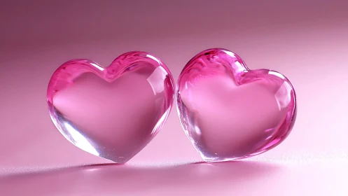 Translucent Rose Quartz Cardiac Forms Rendered in Crystalline Geometry.