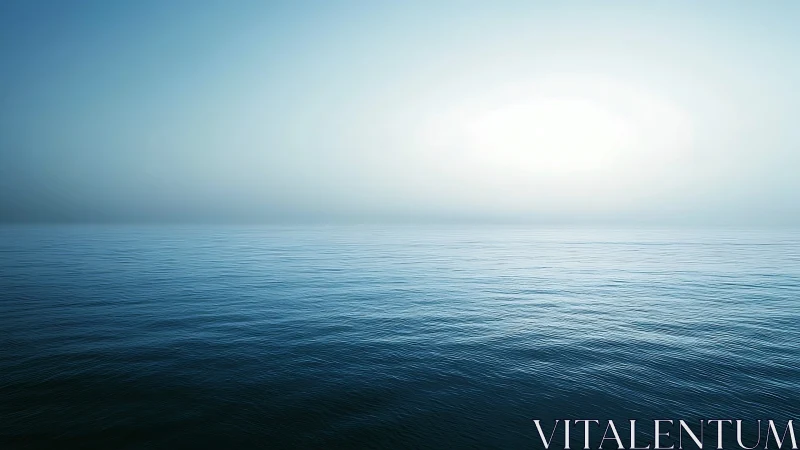 Distant horizon bisects uniformly rippled open sea surface