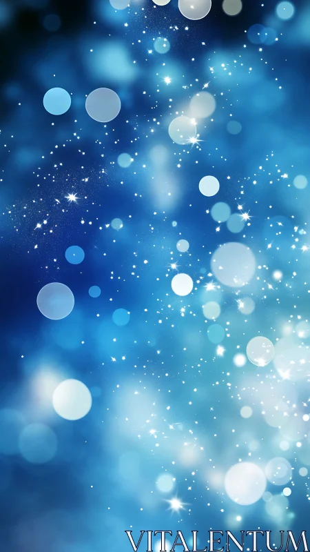 Starlit blue bokeh river drifting through a dreamy night sky.