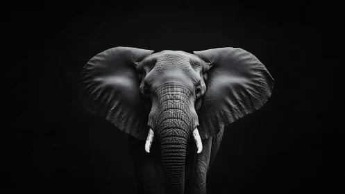 Midnight monarch: stoic elephant crowned in shadowed light.