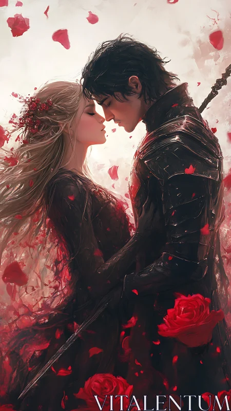 A Tender Moment Blooming in Red Romance.