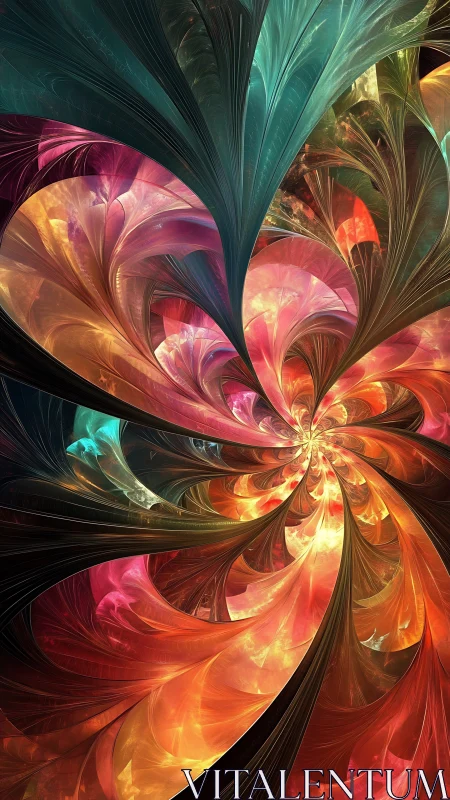 Swirling petals of color unfold into a glowing abstract bloom