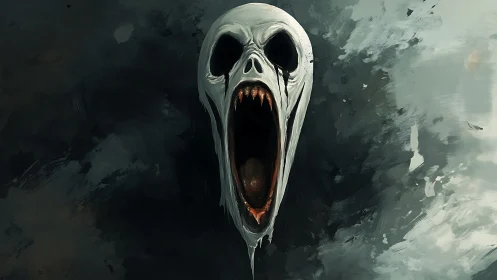 Howling voidmask spirit erupts from storm-slashed shadows.