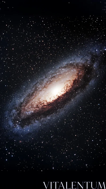 High-resolution spiral galaxy core with dense stellar and dust bands