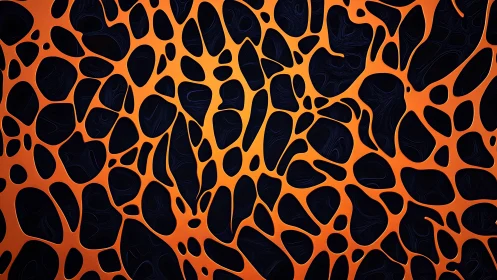 Molten ember lattice over midnight pools of quiet shadow.