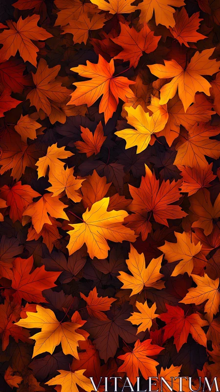 Chromatic maple foliage array in high-saturation fall palette.