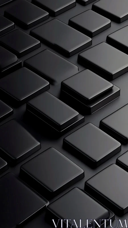 Black rectangular tiles arranged in staggered geometric rows.