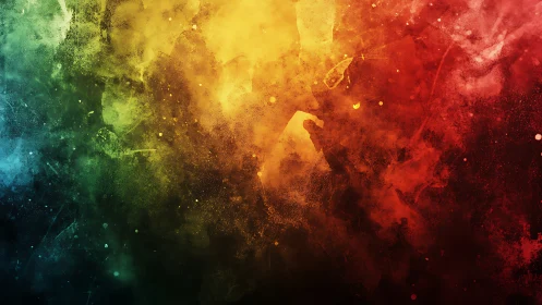 Nebula dust rainbow igniting a prismatic color storm.