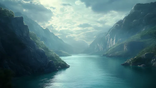 Soft thunder fjord where turquoise silence breathes slow.