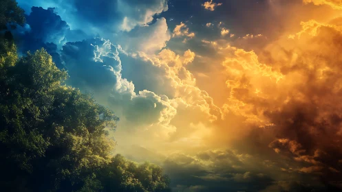 Skies trade secrets where twilight blue collides with gold