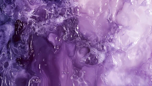 Shimmering violet liquid textures swirl in dreamy motion